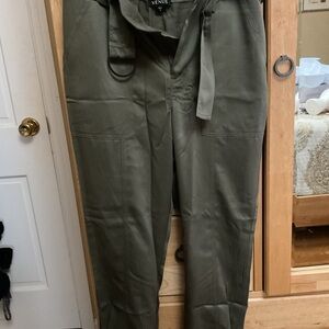 VENUS Olive Green Pants with Tie Belt
